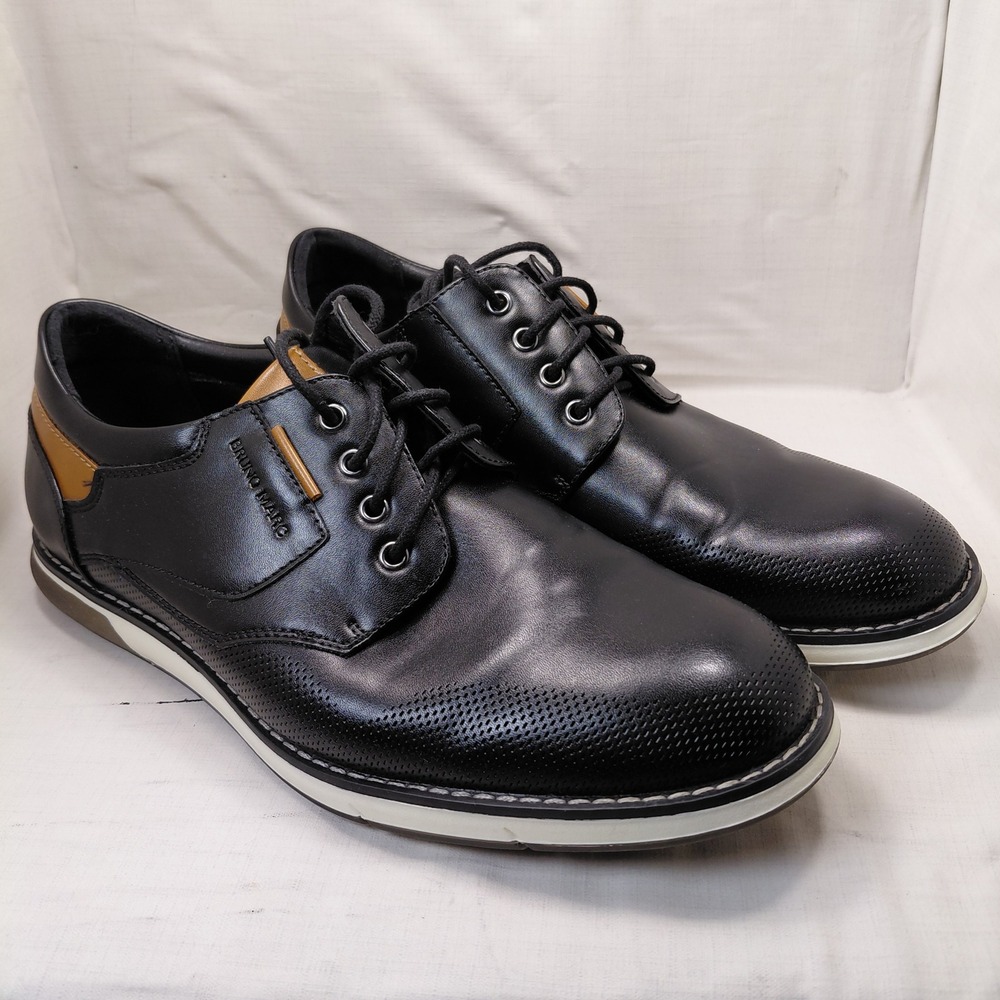 Bruno Marc SBOX2336M Mens Black Perforated Oxford Dress Shoes Size 10 US 43.5 EU